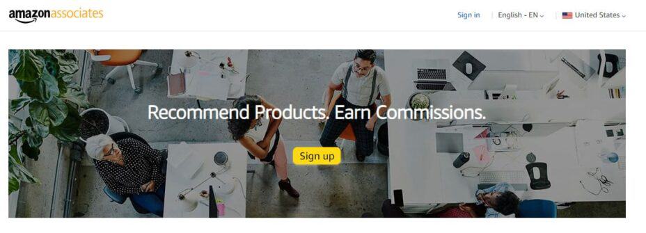 Amazon website hero image