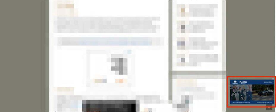 scrolling video advertisement