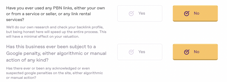 listing process, part two, PBN links and Google penalties info
