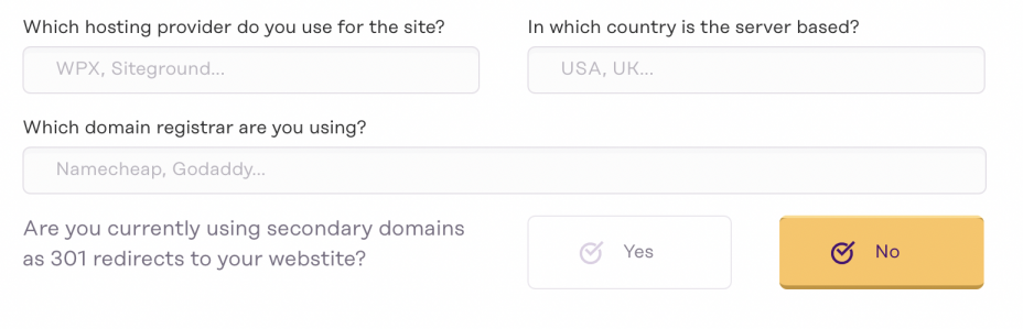 listing process, part two, hosting info
