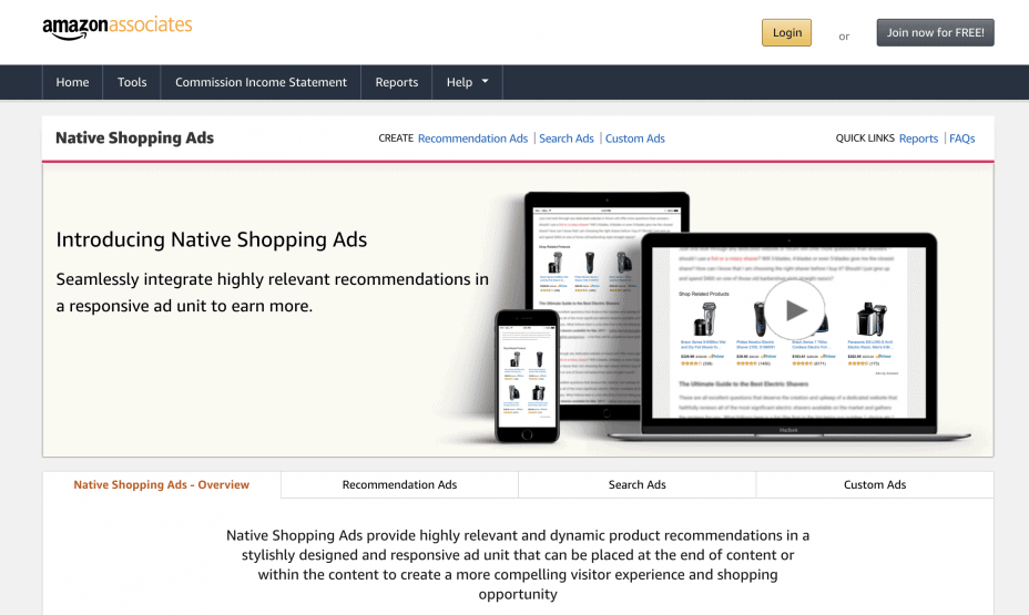 Amazon native ad platform
