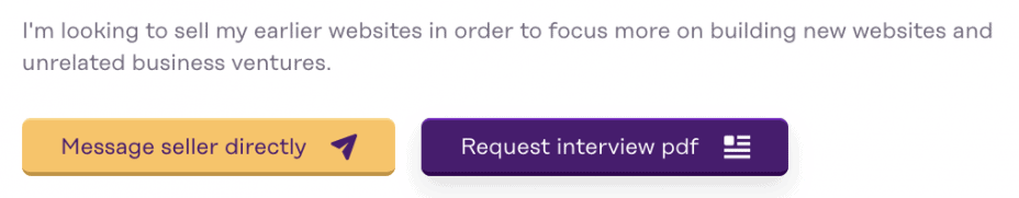 reason to sell a digital asset - free up time 

image is a screengrab from one of our seller information pages
